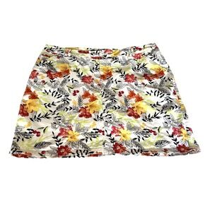 CJ BANKS SKORT PLUS SIZE 20W PLAYFUL FLORAL-FRUIT PRINT COTTON WITH POCKETS